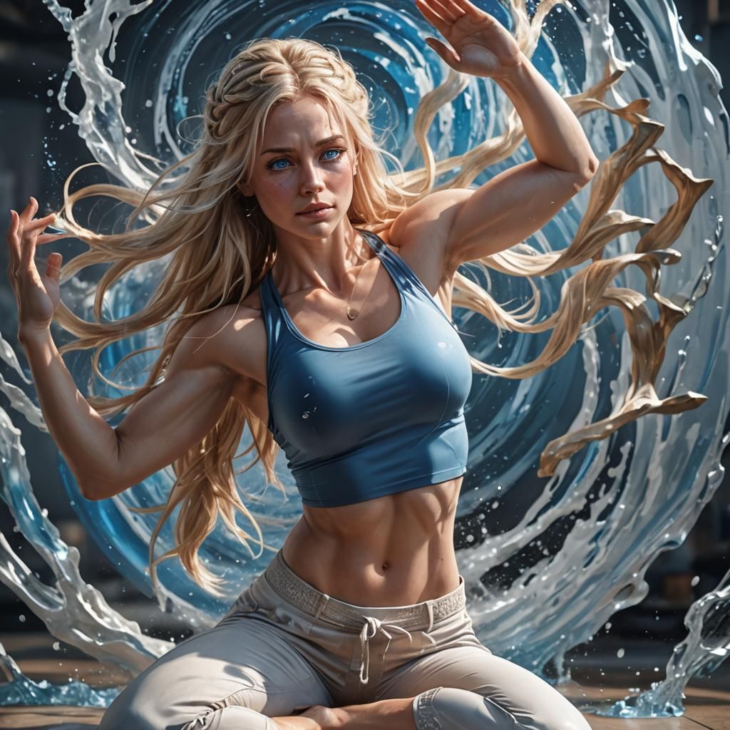 Hyperrealistic Yoga Girl Concept Art