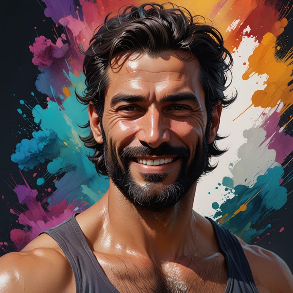 Vibrant Portrait of a Joyous Afghan Man