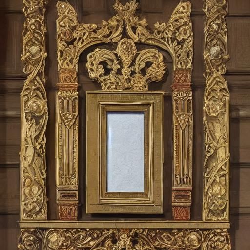 Luxurious Pipe with Amber Stone, Oil Painting