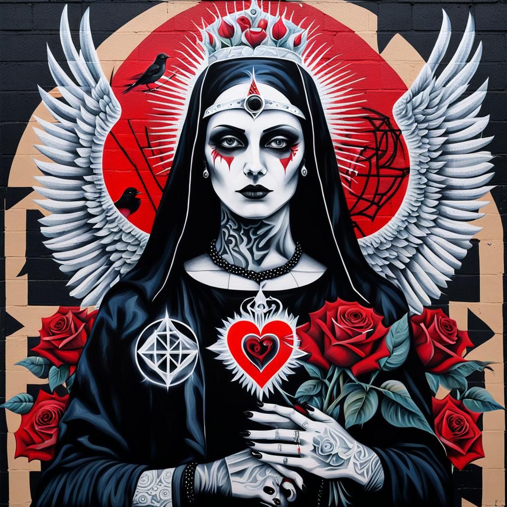 Punk Graffiti Mural: Our Lady of Social Awareness