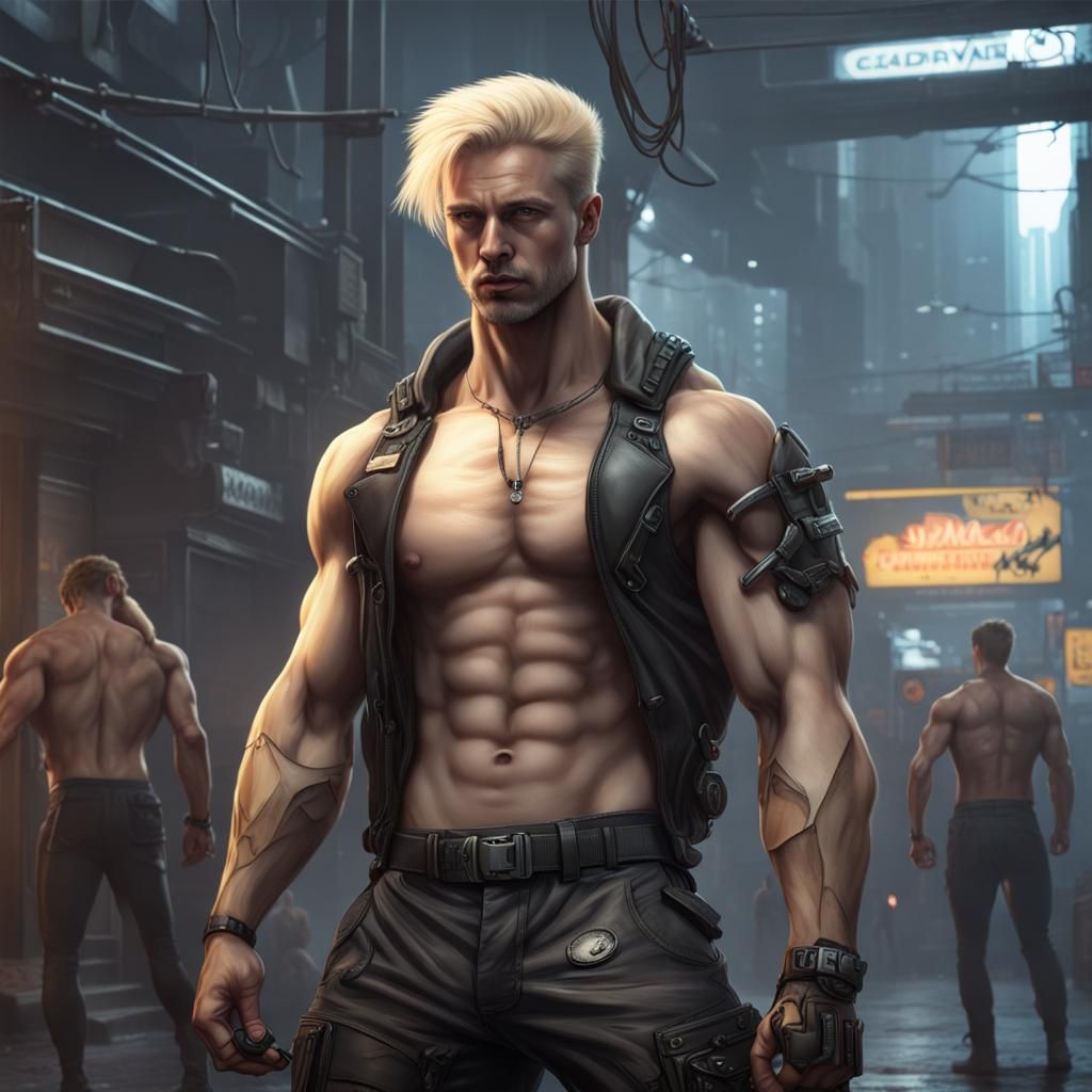 Blond muscle-man Shadowrunner