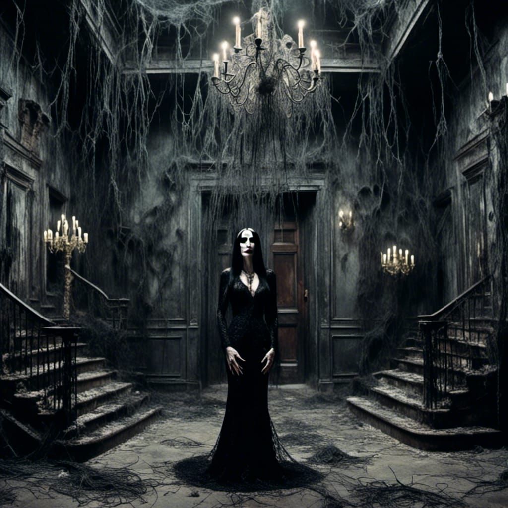 Gothic Horror: Woman in Haunted House Entryway