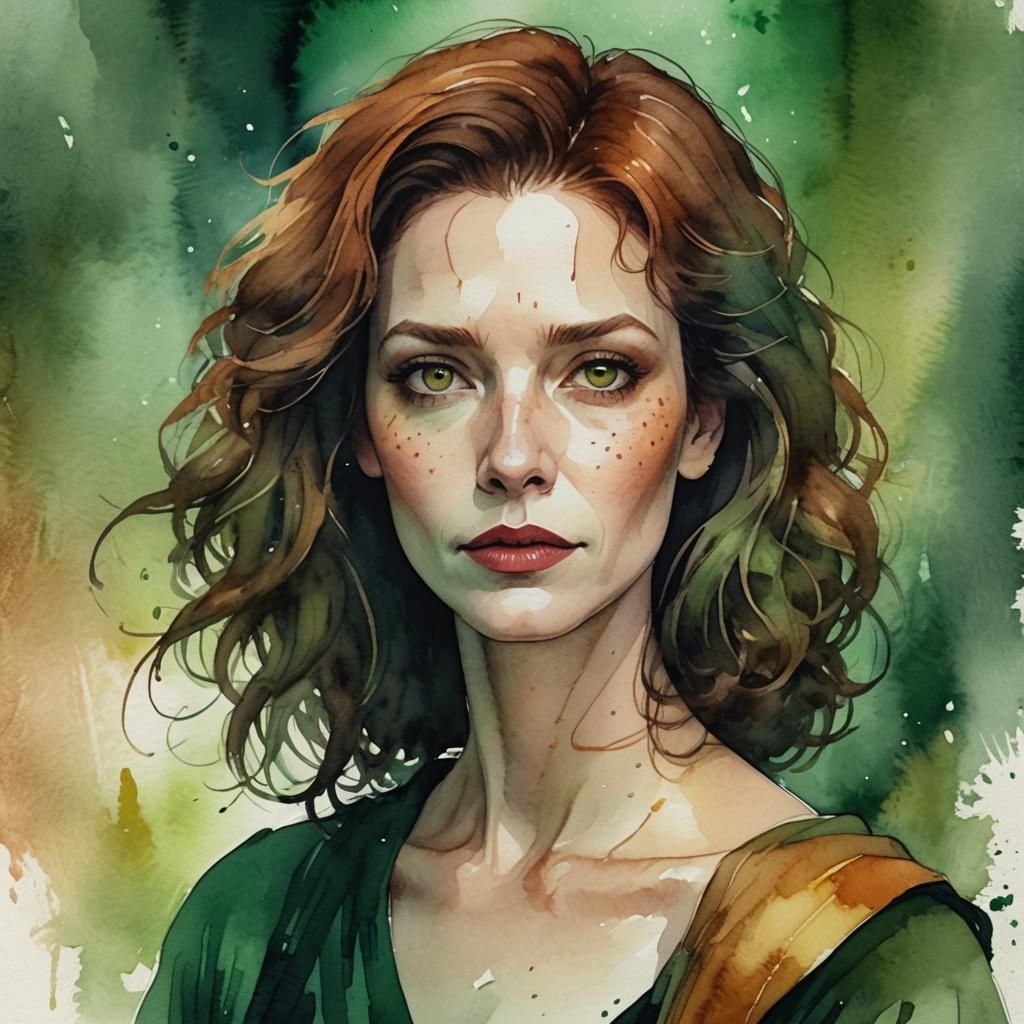 Macabre Gothic Portrait of a Woman with Ginger Hair