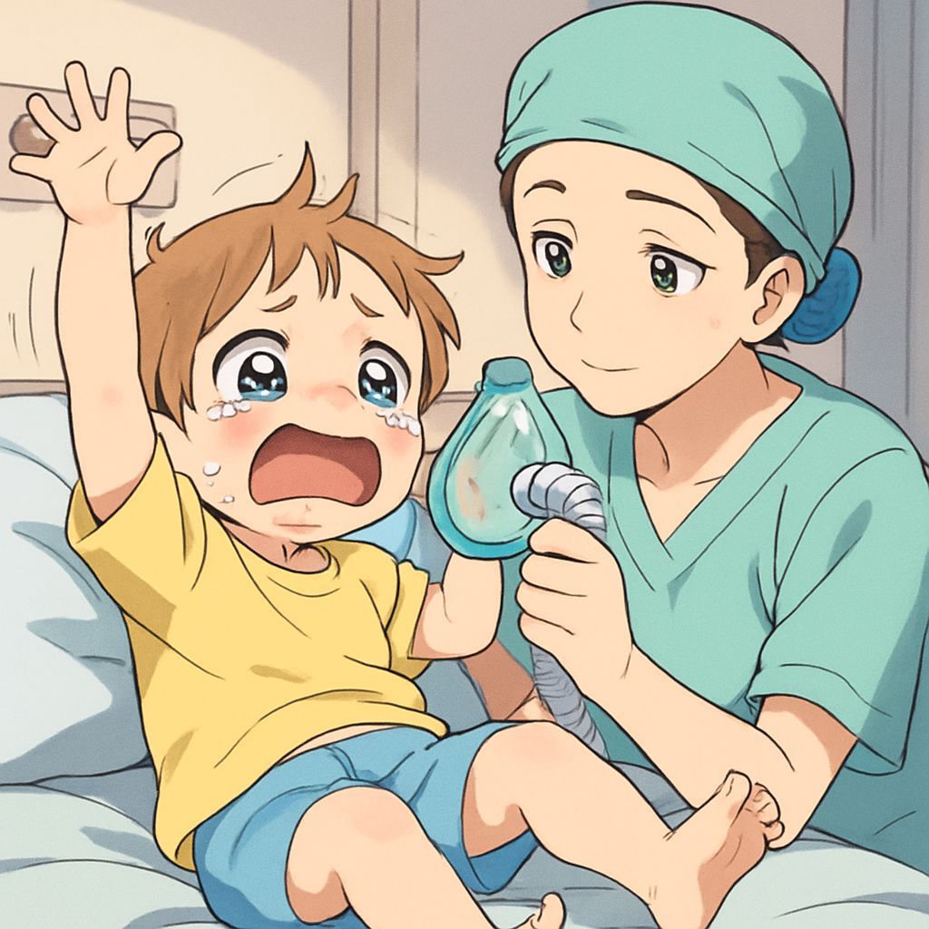 Anime Child's Anesthesia Resistance: Emotional Hospital Scen...