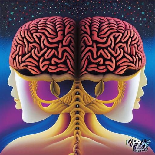 Surreal Digital Art: Two Faces in Extreme Surrealism