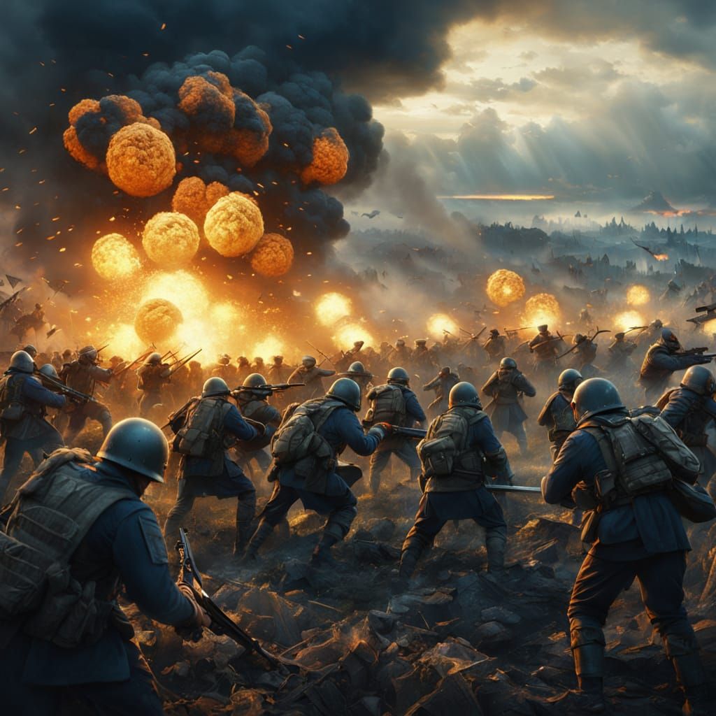 Ukrainian Soldiers in Battle: A Digital Masterpiece