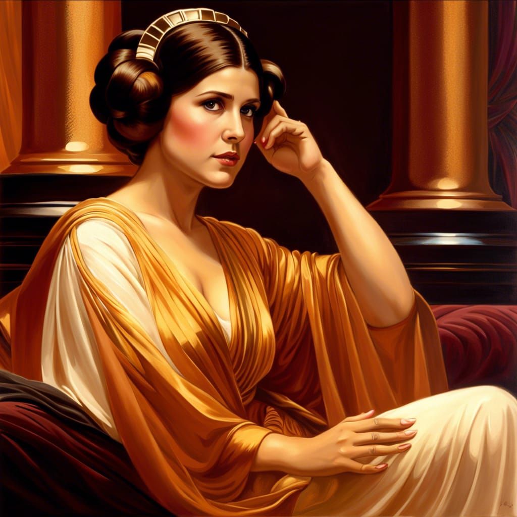 Princess Leia Portrait in Pre-Raphaelite Style
