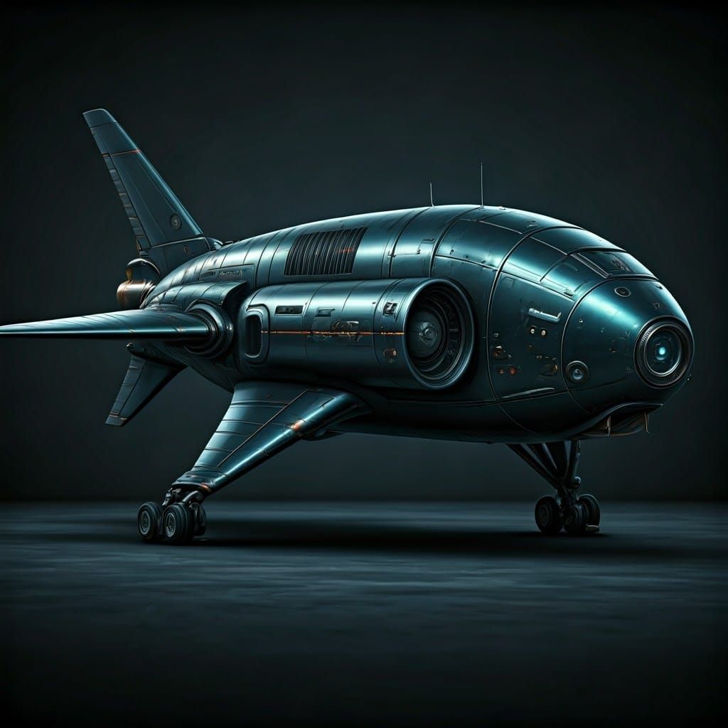 A high-tech spacecraft, Nautilus inspired, sleek metallic fi...