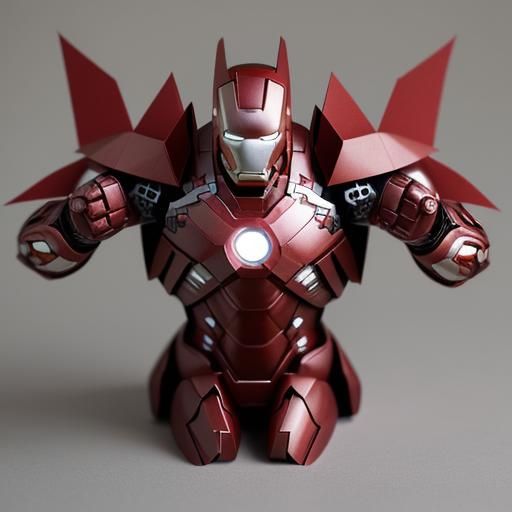 Black Iron Man Origami Papercraft Sculpture