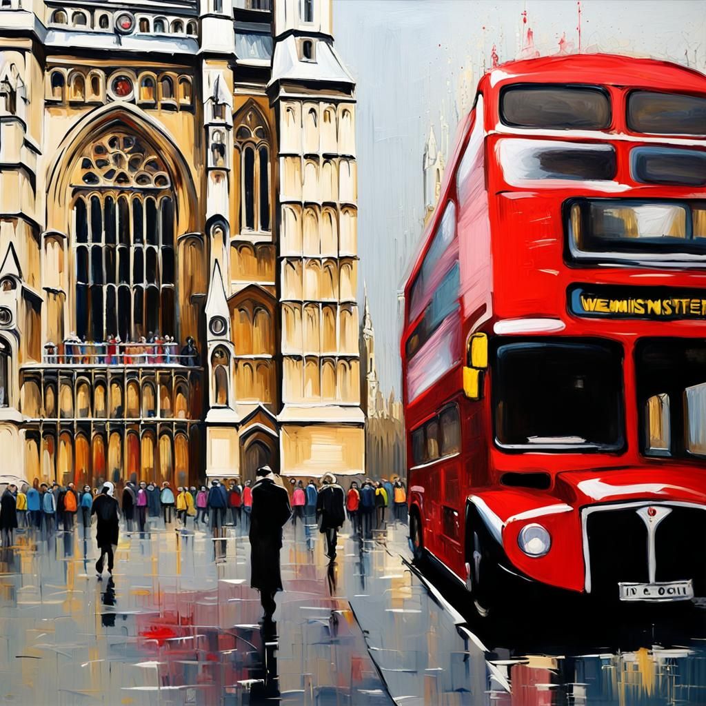 Westminster Abbey in Neo-Impressionist Expressionist Style