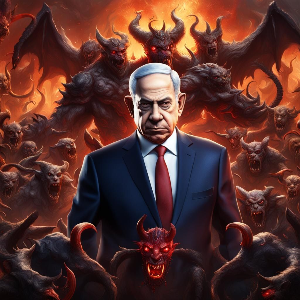 Demonic Circle: Political Figure in Detailed Fantasy Art