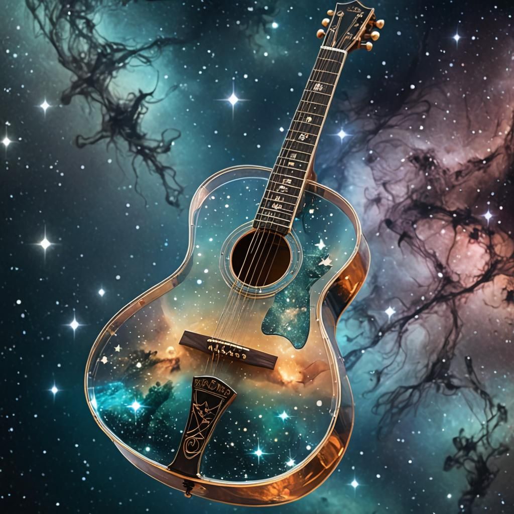 Acoustic Guitar in a Translucent Interstellar Universe
