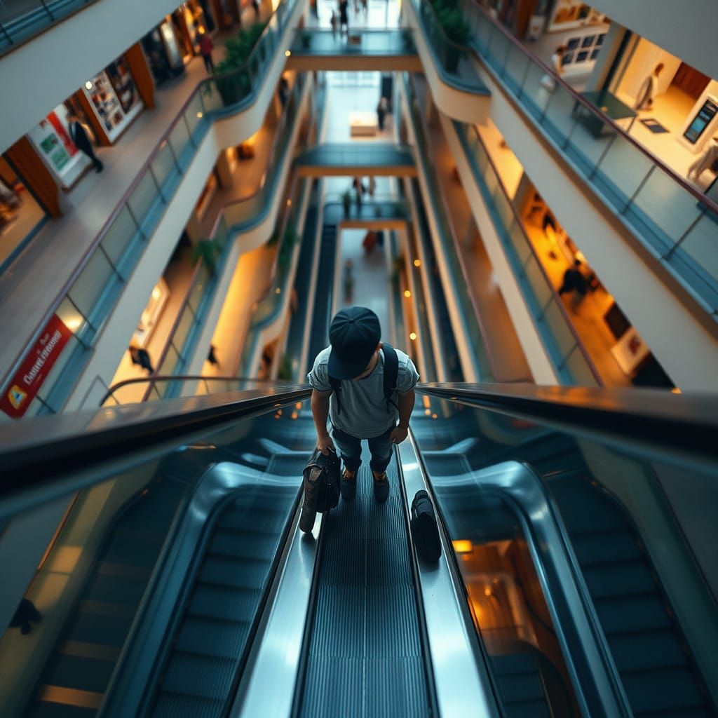 Fantasy Urban Escalators in Forestpunk Style