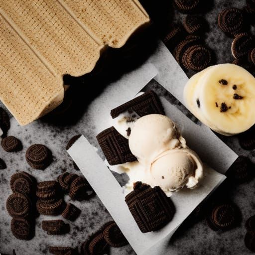 Hyperrealistic Banana Oreo Ice Cream Bar