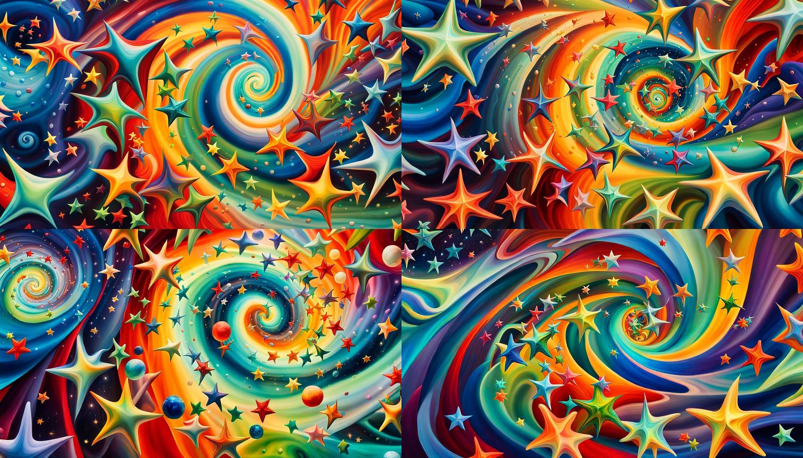 Iridescent Star Cluster Formation in Abstract Expressionism