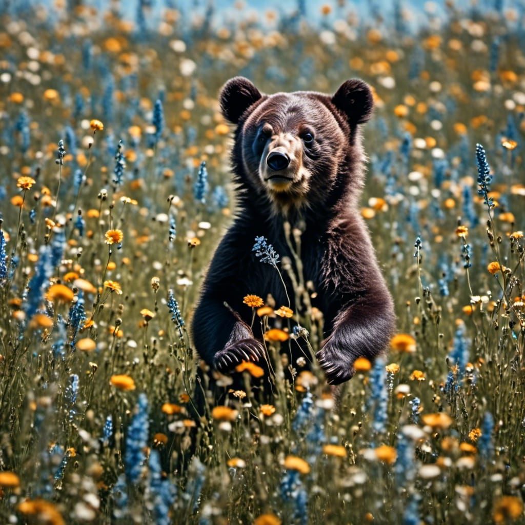 Baby Bear's Wildflower Meadow: A Microphotograph Portrait