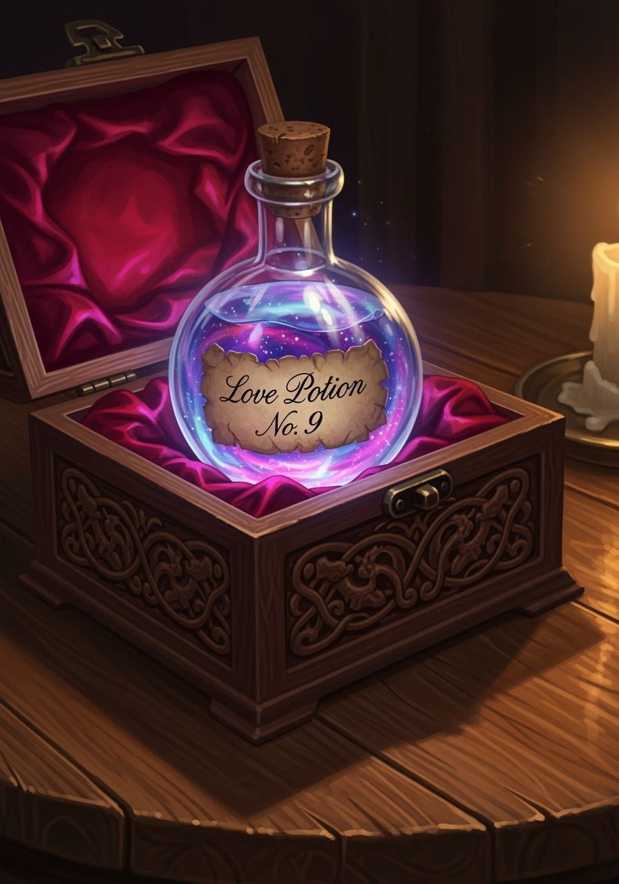Love Potion No. 9 in Ornate Wooden Box