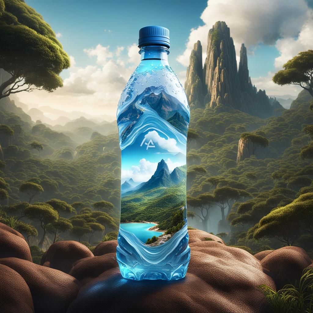 Magical Mountain Range in Brazil with Water Bottle