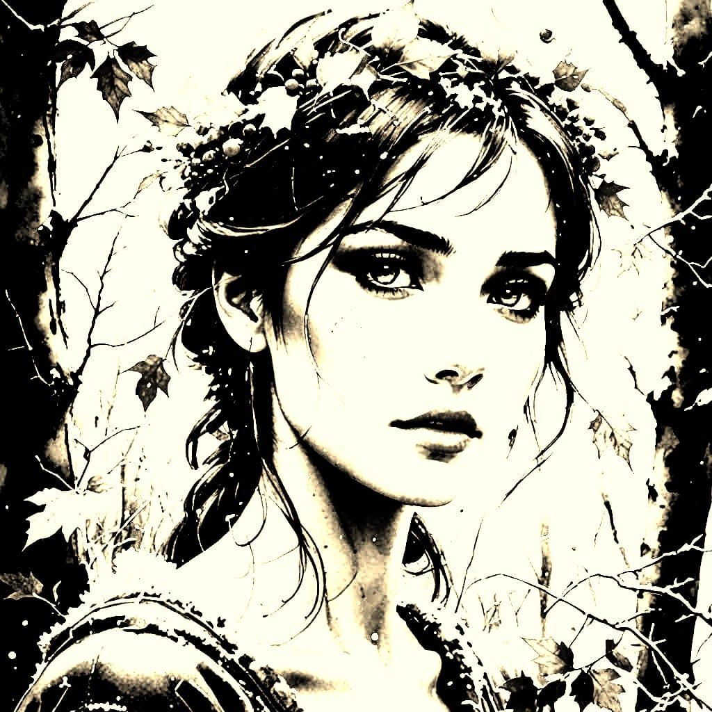 Distressed Winter Scene in Intricate Details