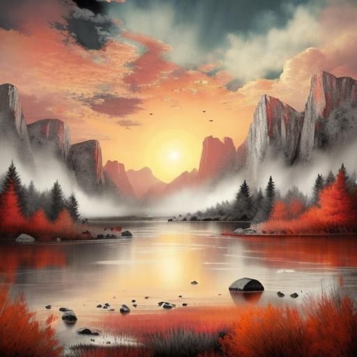 Abstract Black and White AI Image