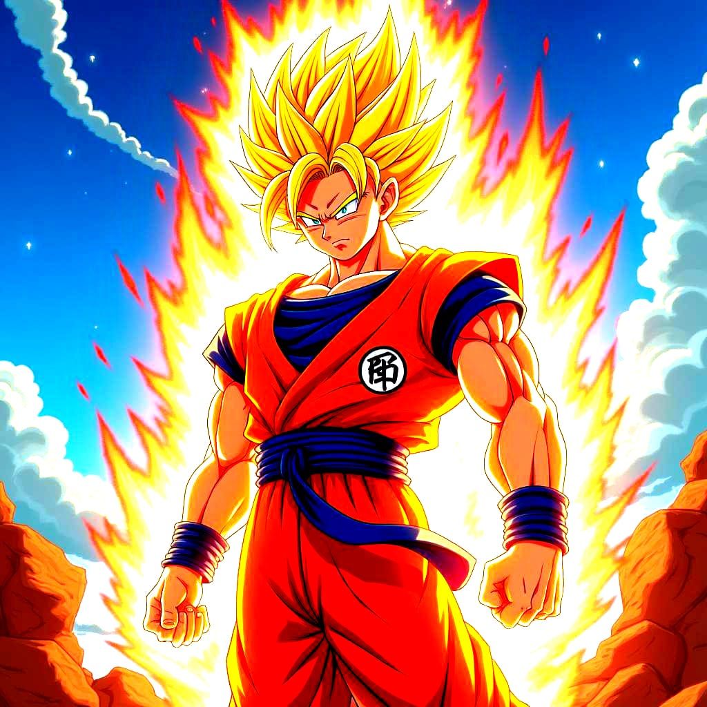 Goku Super Saiyan: Cel-Shaded Anime Art