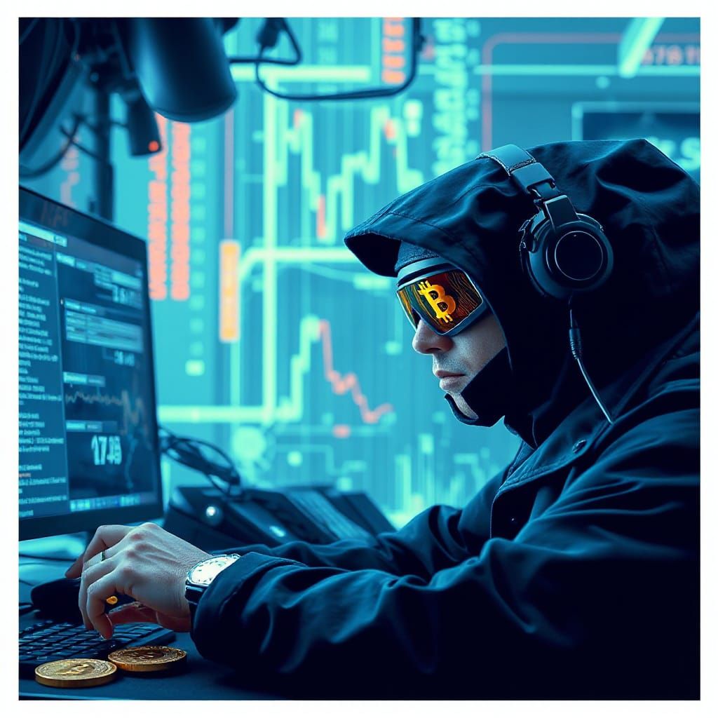 Cyberpunk Hacker Pays Bitcoin in Digital Realm