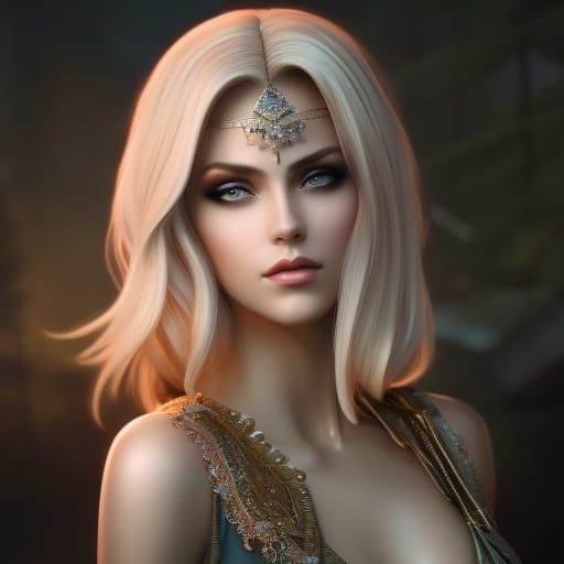 Pretty woman wearing jewelry • blonde collection #1