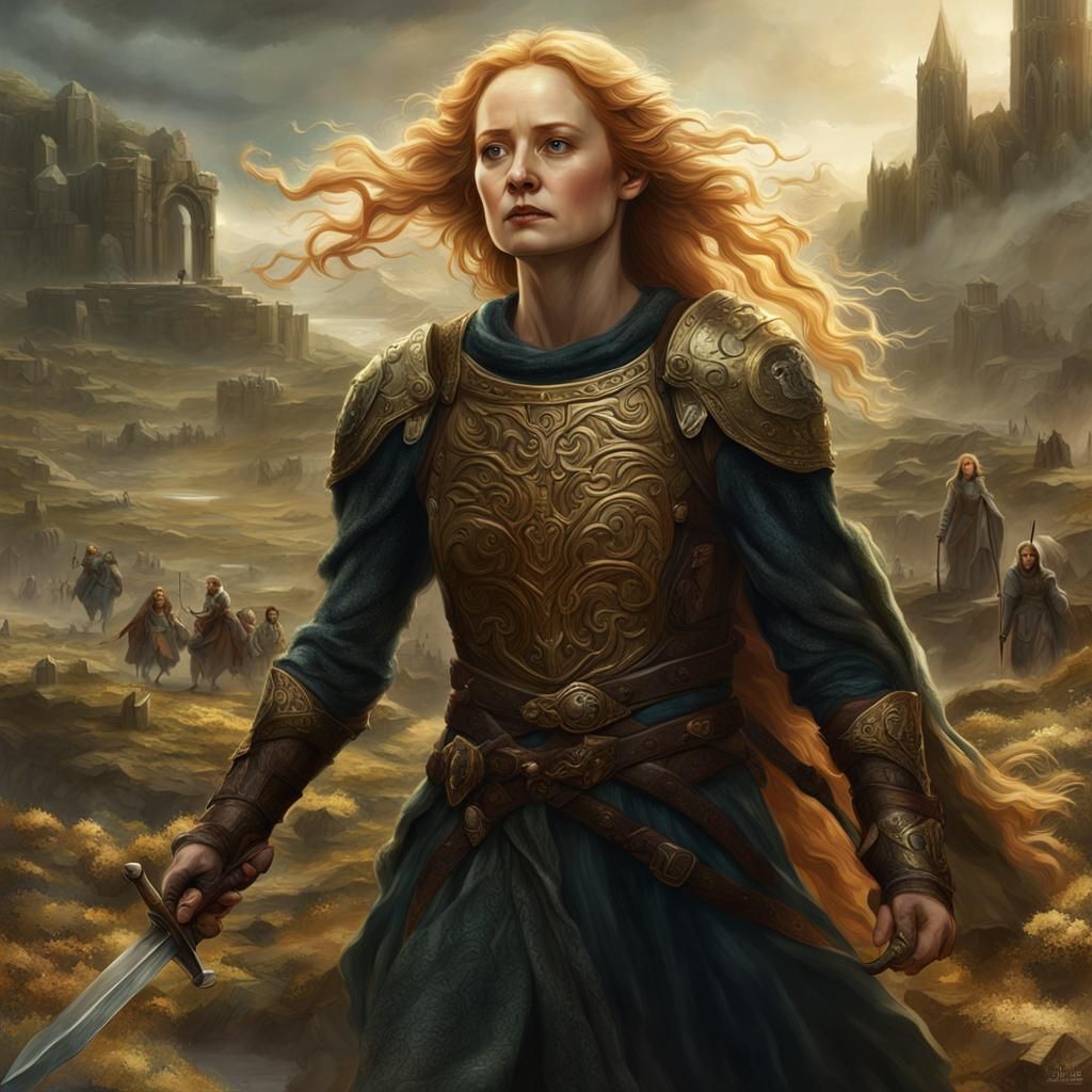 Eowyn Painting in Renaissance Style