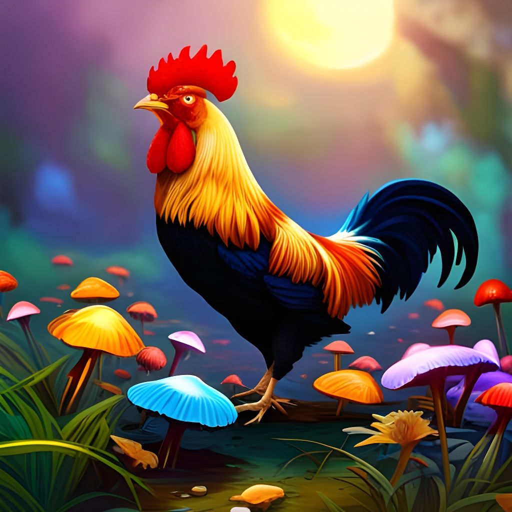 Sunrise rooster