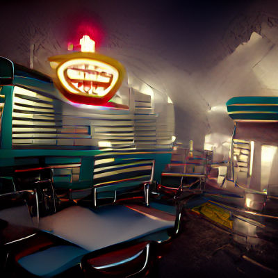 Abandoned 1950s Diner Interior