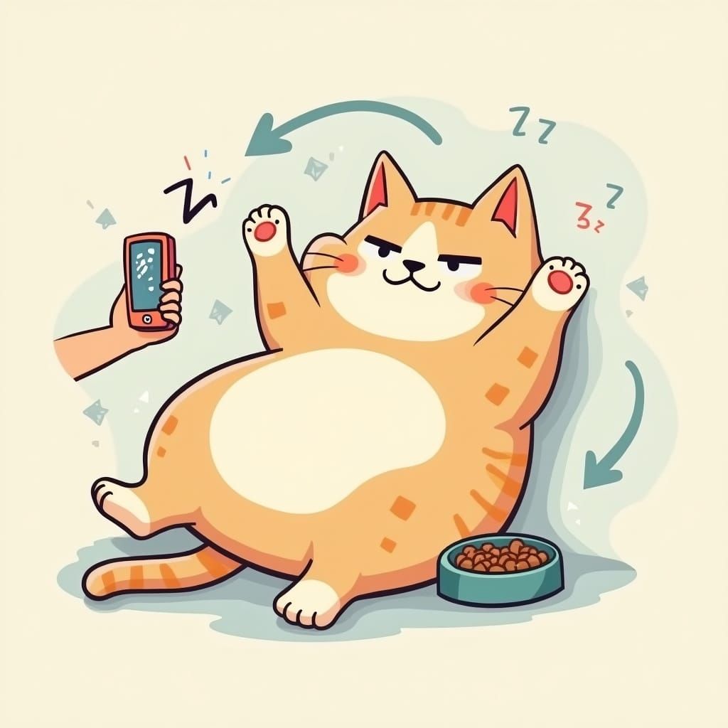 Lazy Cat Embodies the Cycle of Eat, Sleep, Ignore, and Repea...