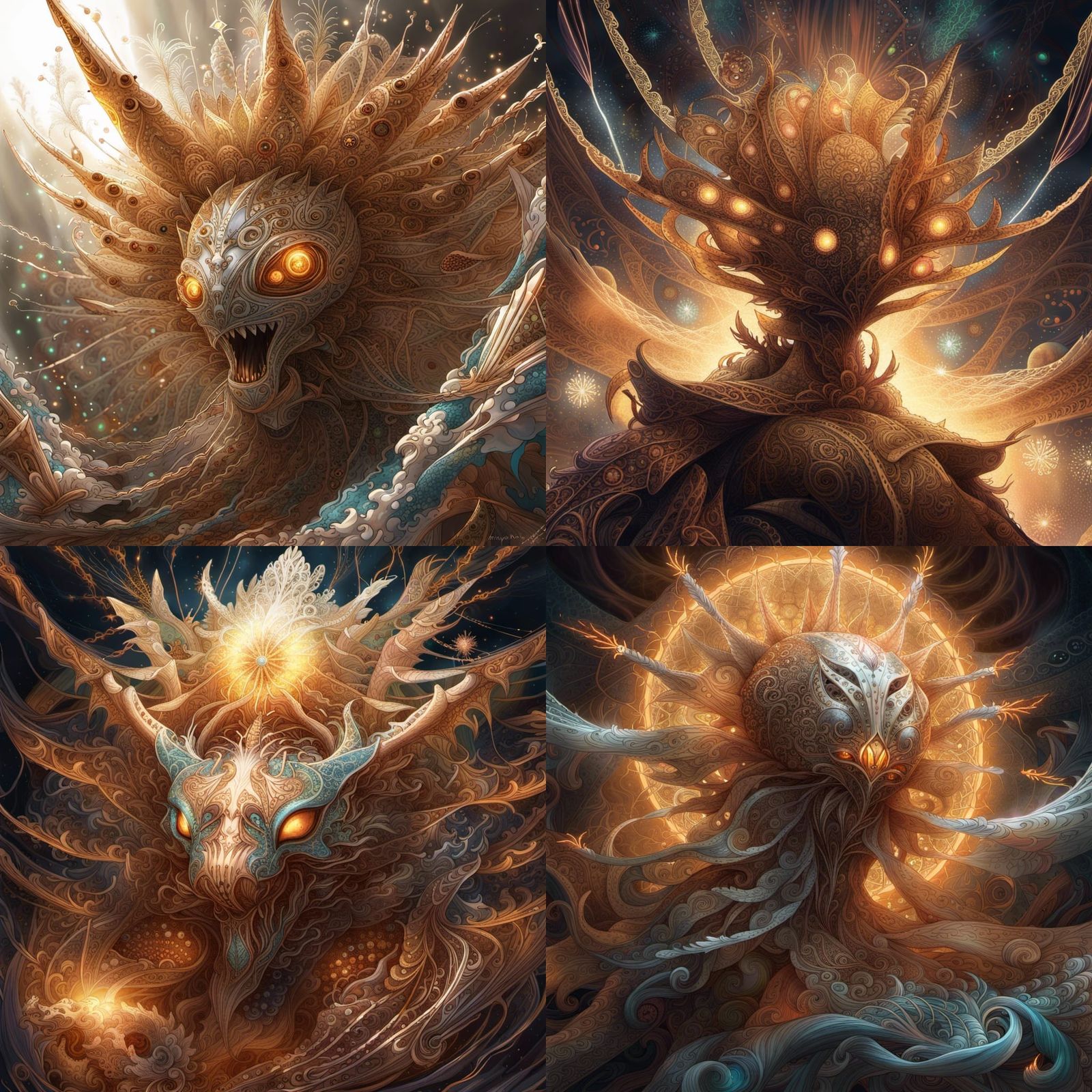 Emu God Rider in Fractal Fireworks