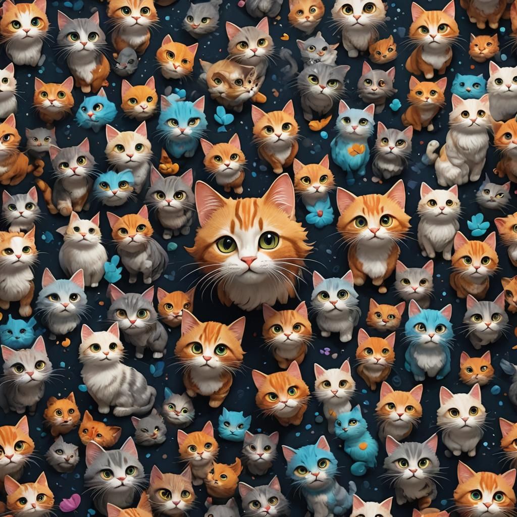 Cute Animated Cat: Detailed Matte Painting