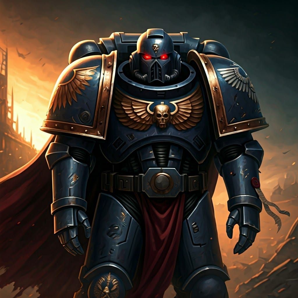 Warhammer 40k Space Marine in Gothic Style