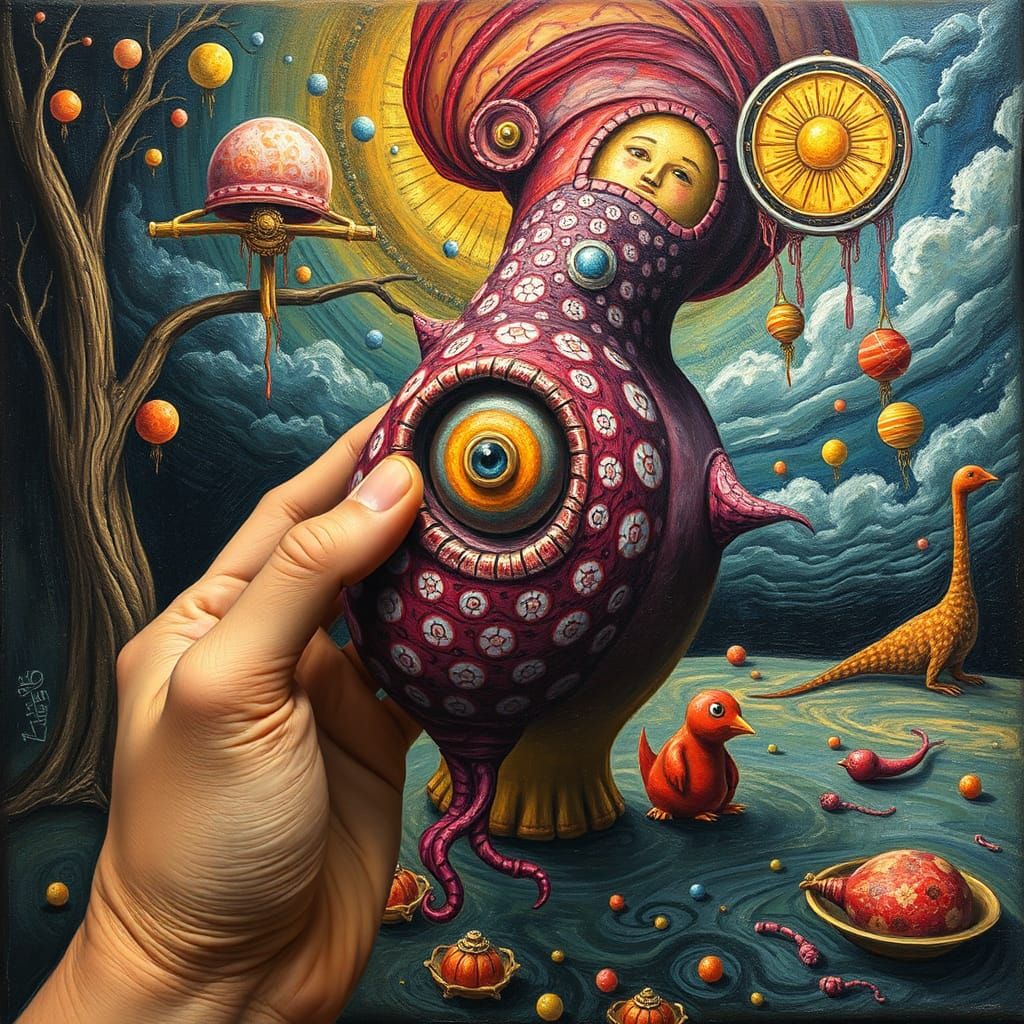 Surreal Abstract Art: A Colorful Anchor