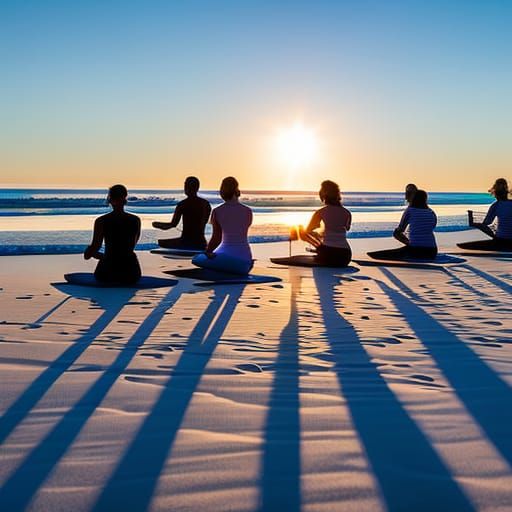 Sunrise Yoga on White Sand Beach