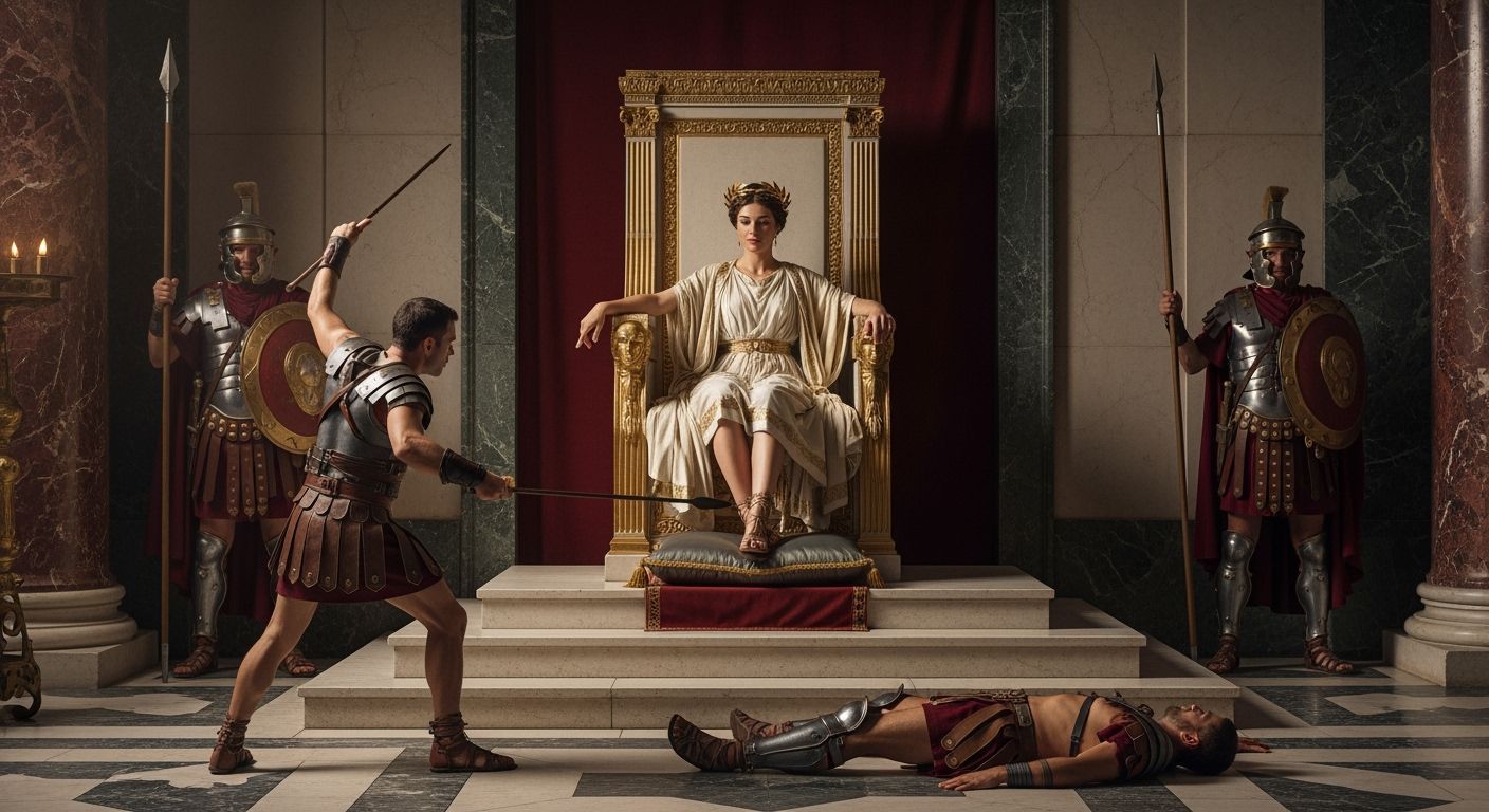 Empress Messalina in Ancient Rome Palace Throne Room