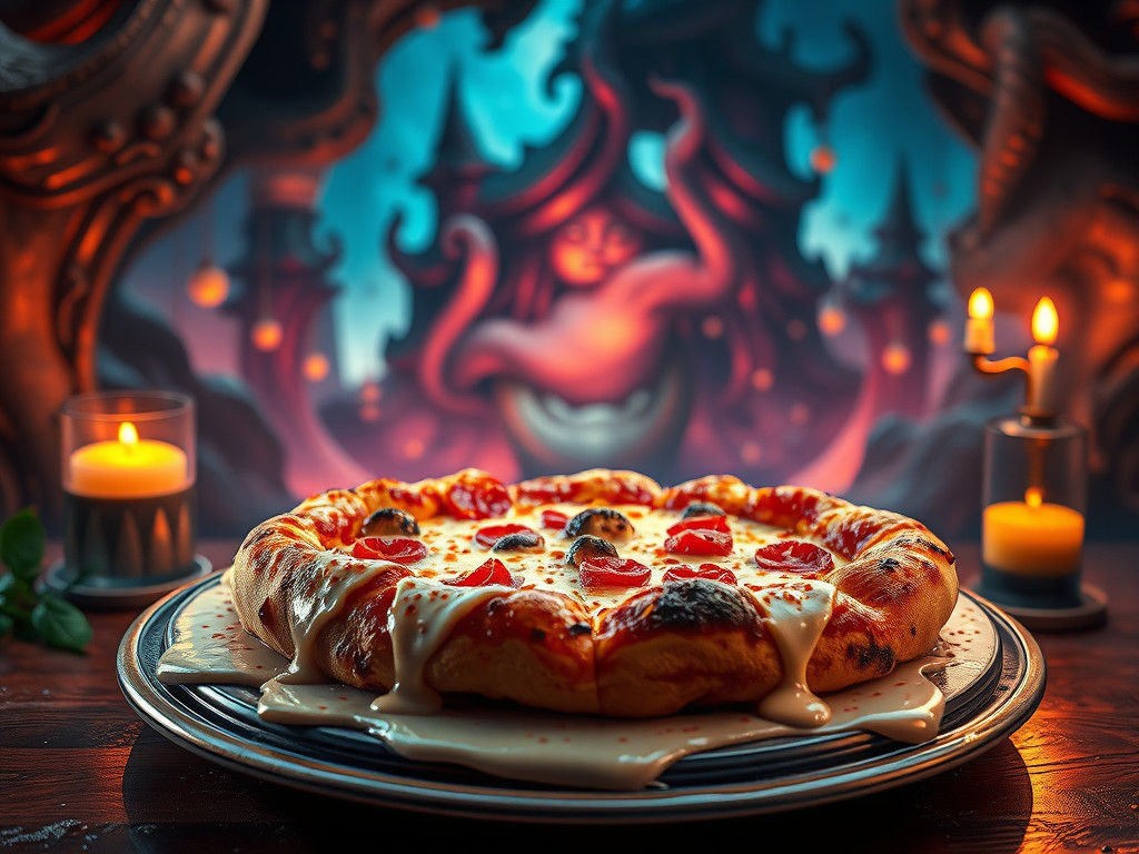 Delicious Pizza with Melted Cheese: Hyper-Realistic 8K Image