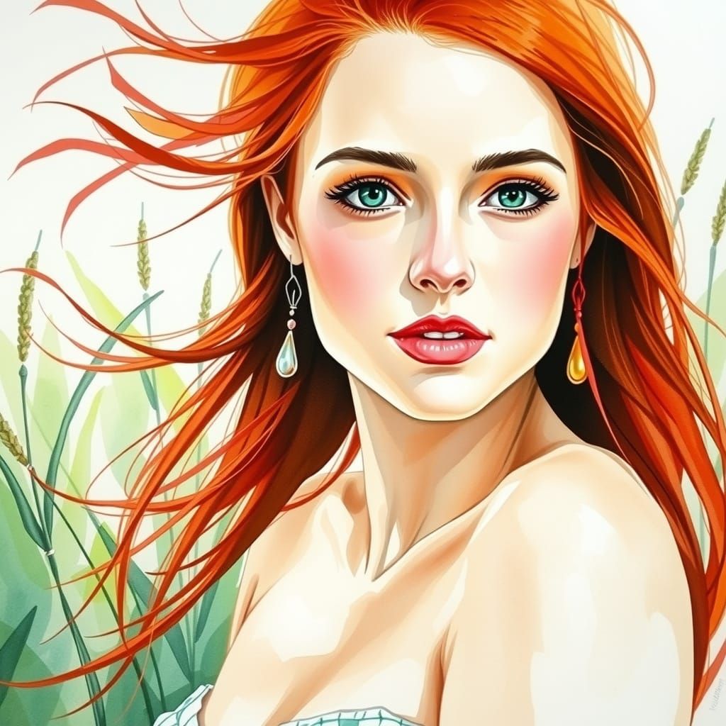 Ethereal Impressionist Watercolor Portrait