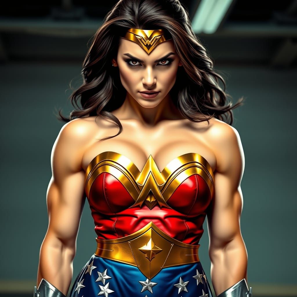 Wonder Woman Close-Up in Action Pose