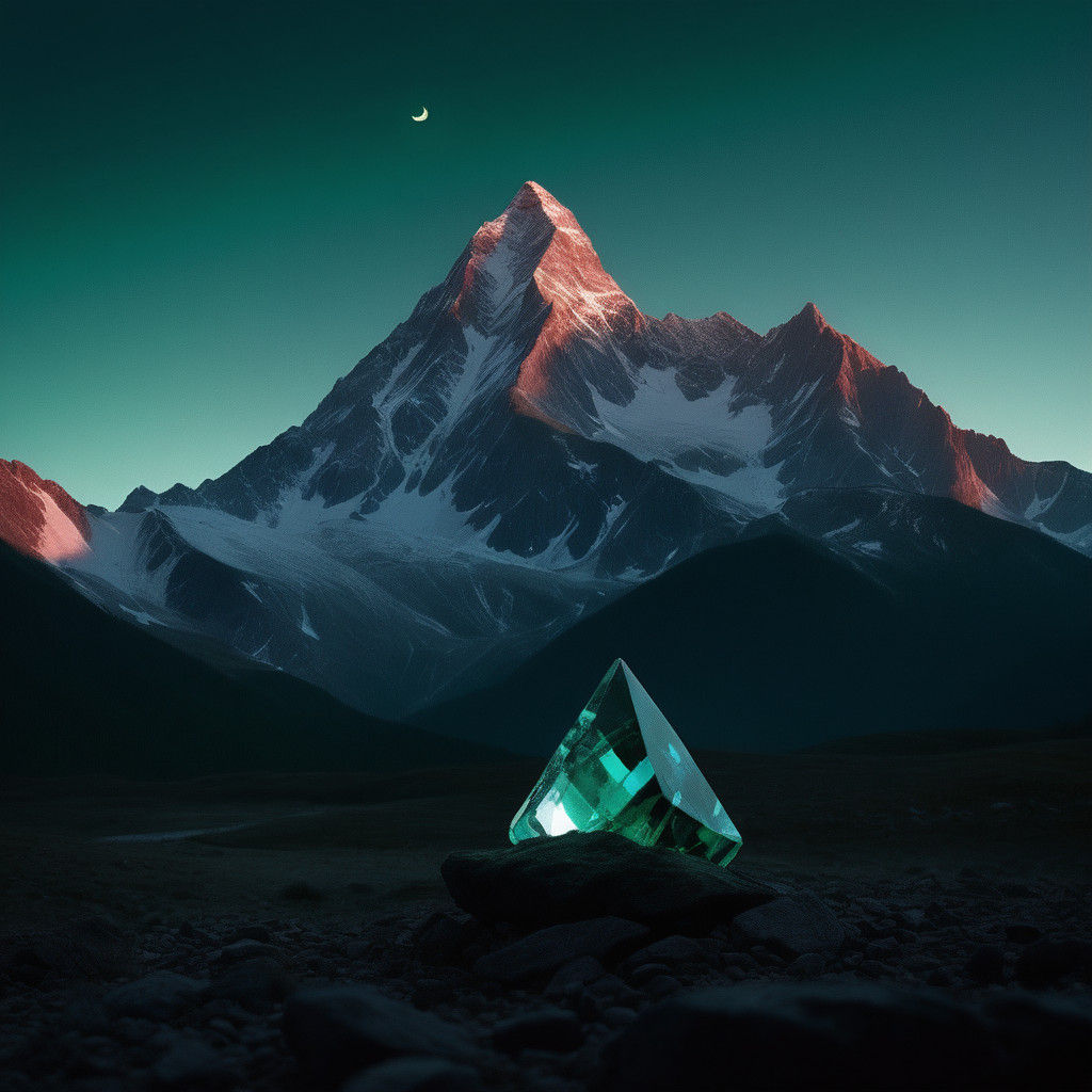 Crystal Mountains Shine Under Moonlight in Cinematic Film St...