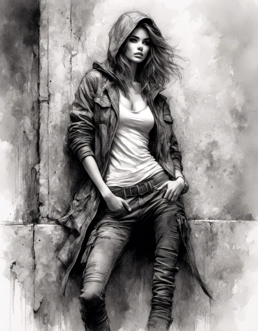 Detailed Sketch of a Rogue Assassin