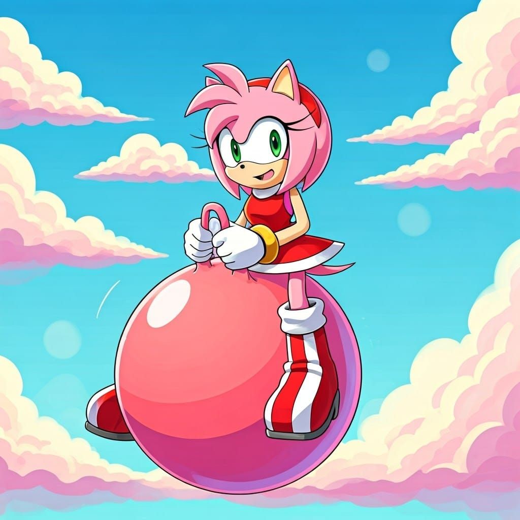 Whimsical Amy Rose in Delightful Hopper Ball Adventure