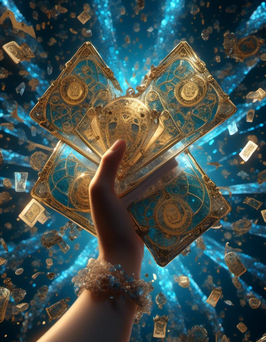 Glittering Tarot Cards with Magical Symbols