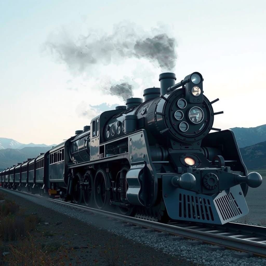 Intricate Futuristic Mech in Polished Metal