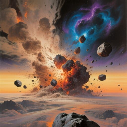 Comet Collision at Dawn of Time in Deep Space