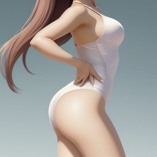 Elegant Anime Woman Portrait in Soft Pastel Colors