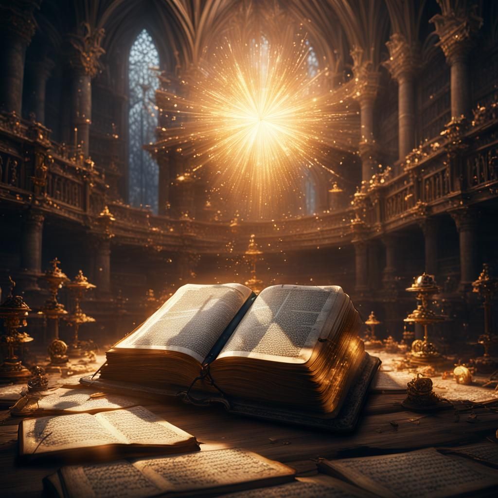 Radiant Light Emanating from Open Bible