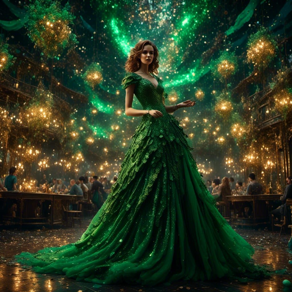 Woman on Stage in Fantasy Art Style