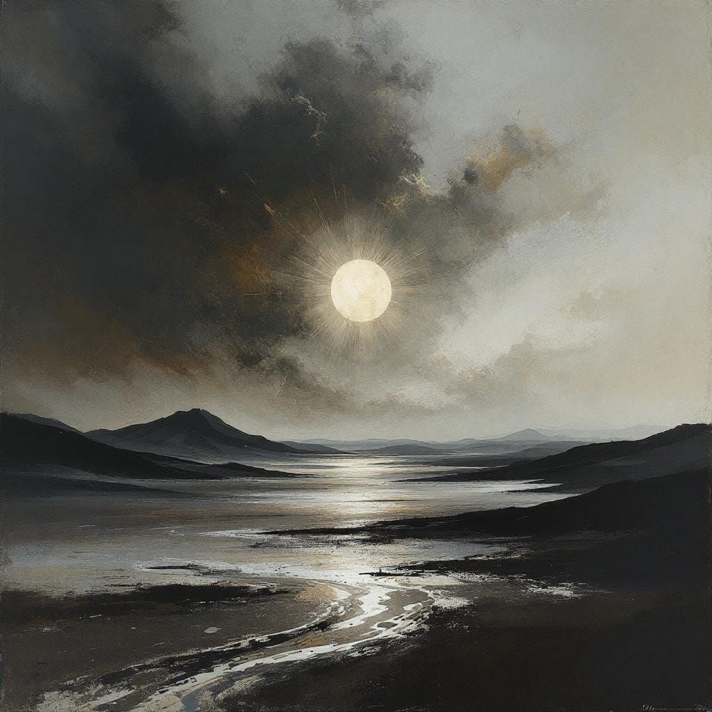 Abstract Charcoal Sketch of Desert Hills